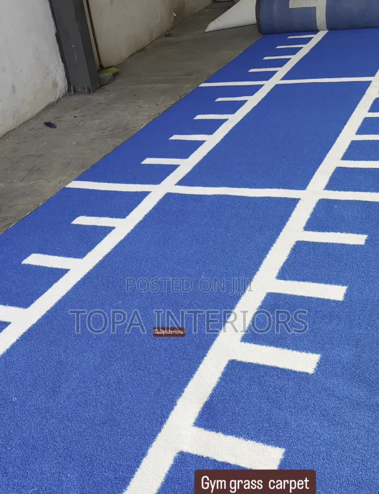 Marked Artificial Blue Gym Grass Carpets Supply and Fitting