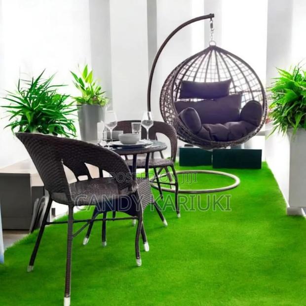 All Black Balcony Swing Set (Swing, 2 Chairs Plus a Table) - main view