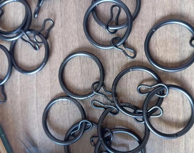 Black Drapery Rings Without Plastic Rubber