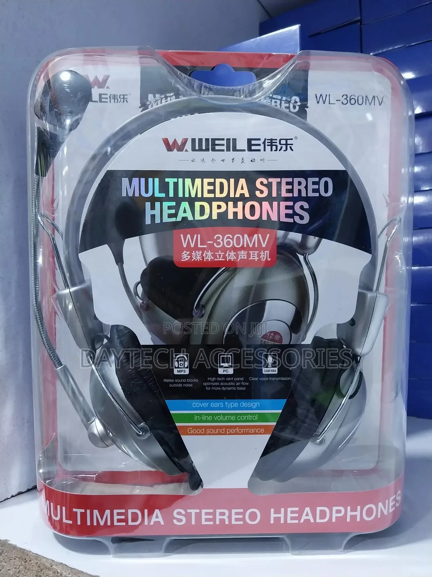 Weile Wl-360mv Wired Stereo Headset Headphone With Mic
