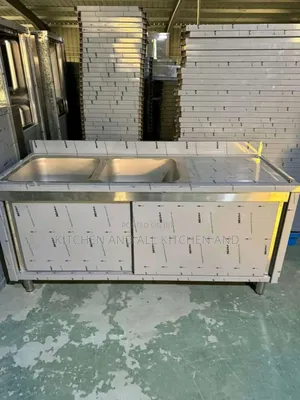 Ss Double Sink With Cabinet
