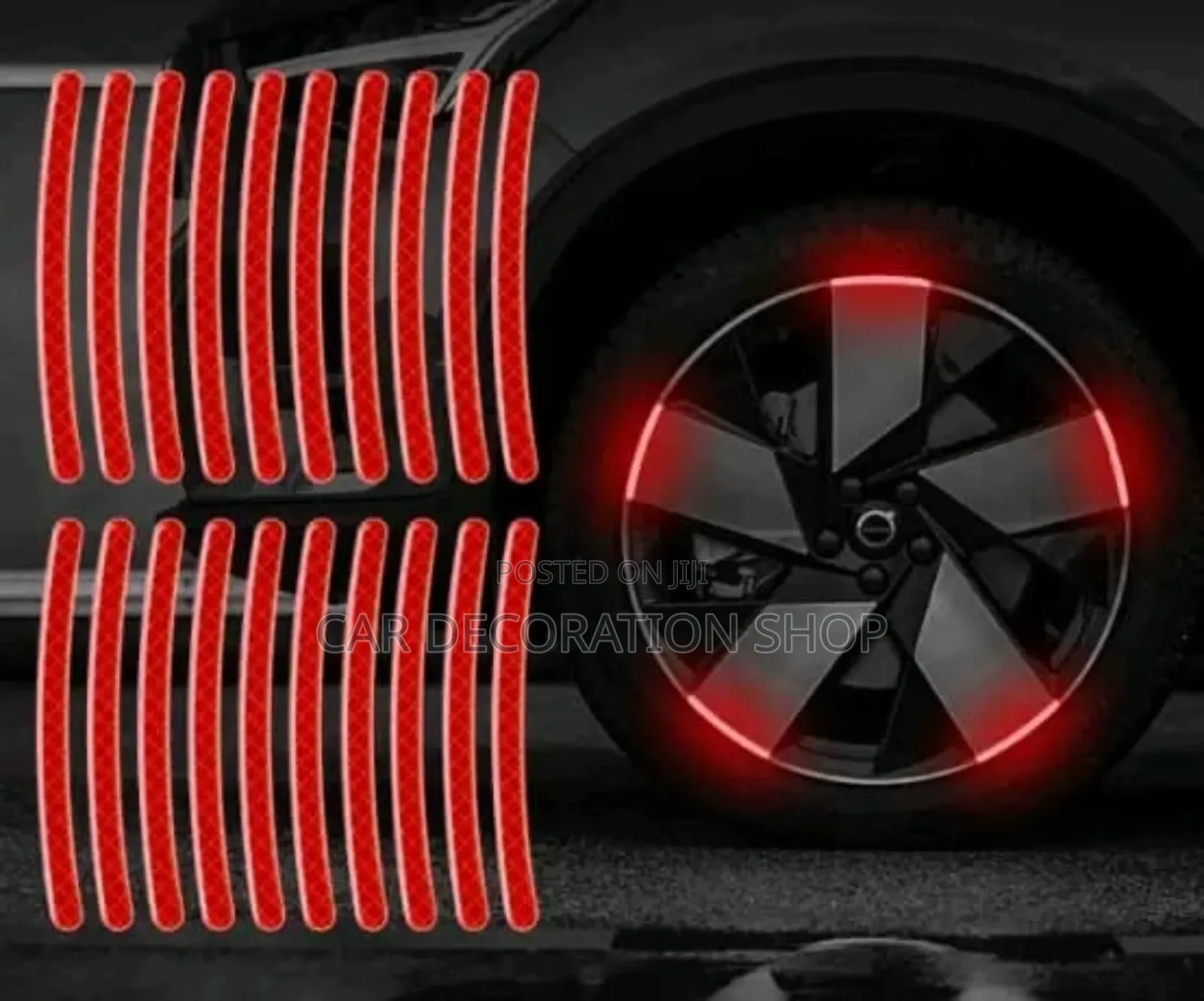 20pcs Red Night Glowing Tire Stickers