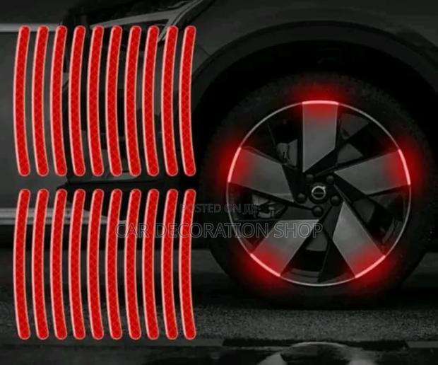 20pcs Red Night Glowing Tire Stickers
