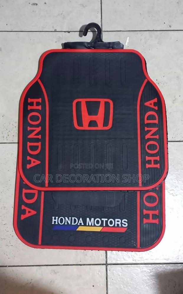 Honda Red Logo 5pc Rubber Carpet Mats