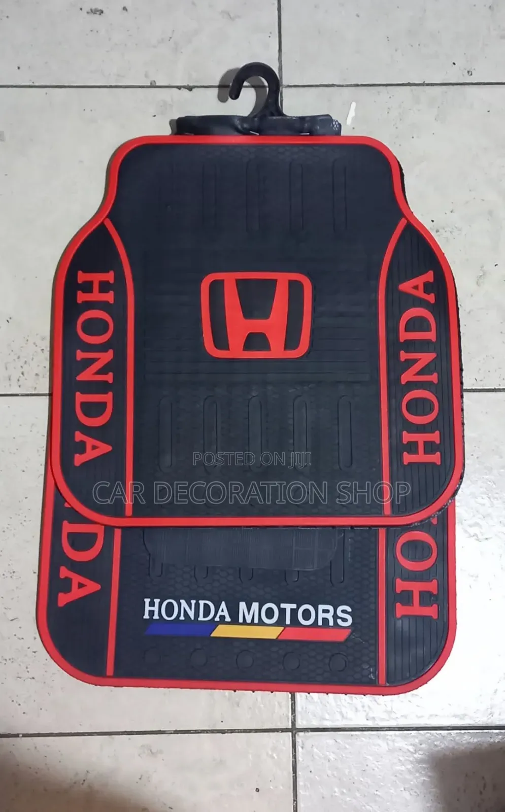 Honda Red Logo 5pc Rubber Carpet Mats