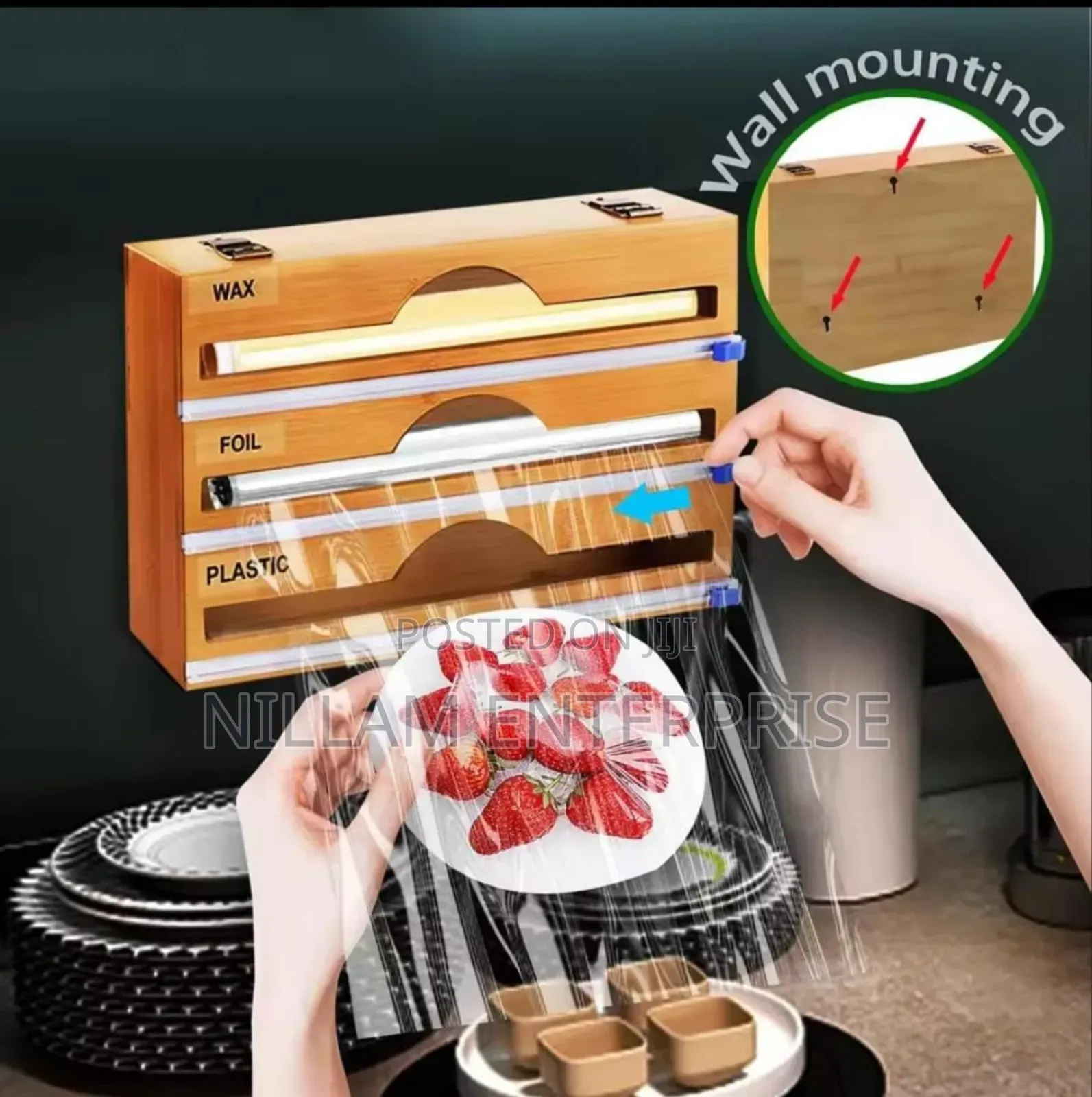 Bamboo Wrap Dispenser With Cutter
3 Layer