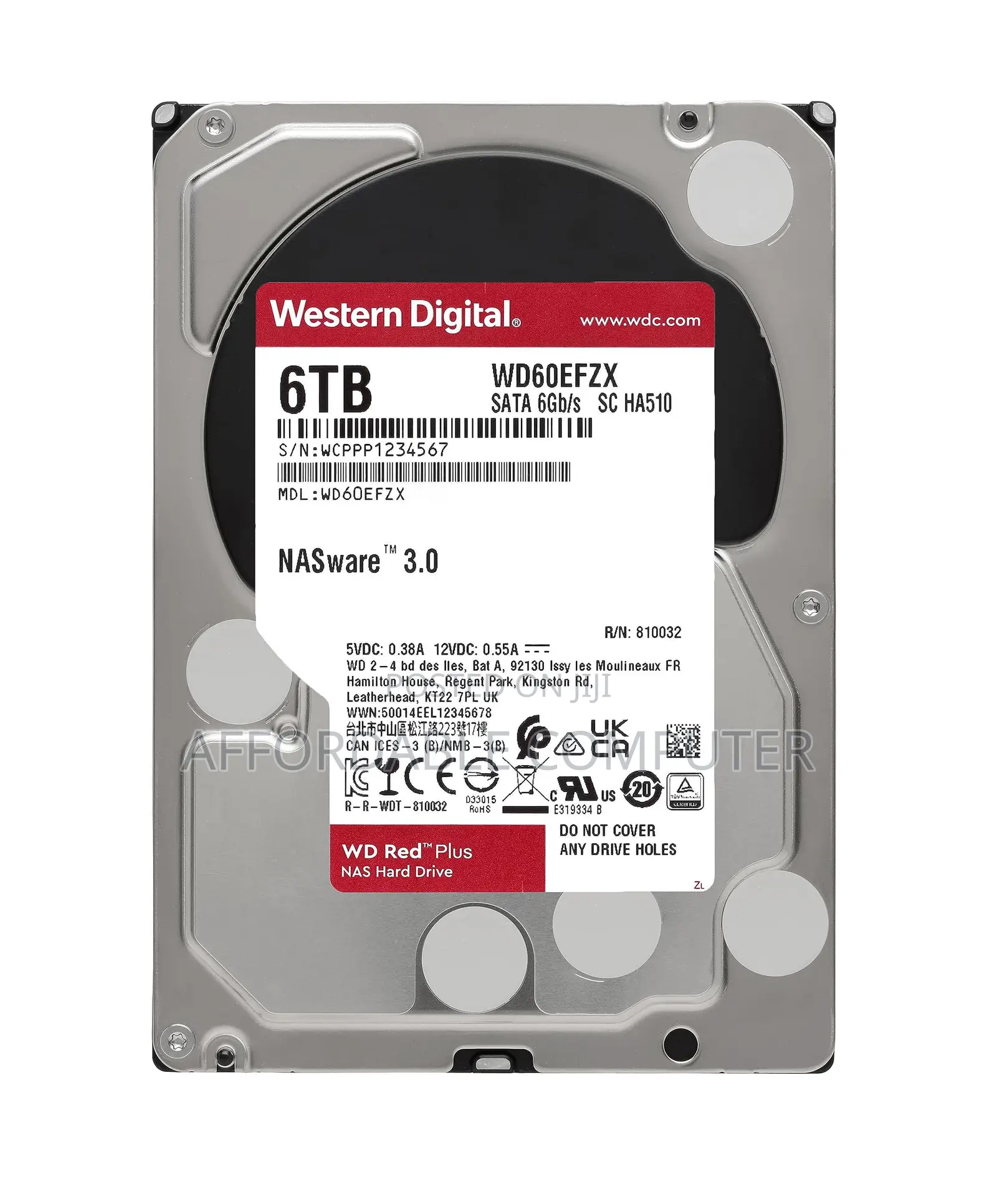 WD 6tb Red Plus Nas Sata HDD Internal Hard Drive -Wd60efpx