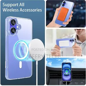 Clear Magnetic Magsafe Compatible Case for iPhone 16 Plus
