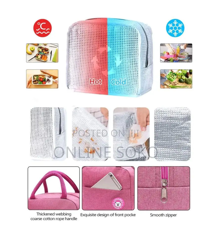 Multifunctional Insulated Portable Food Lunch Box Bag