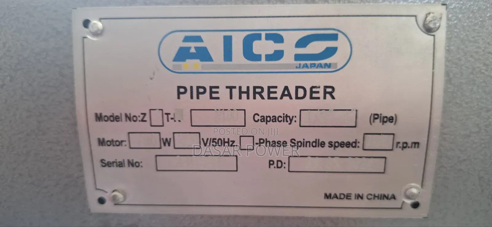 Half to 4inch Pipe Threading Machine