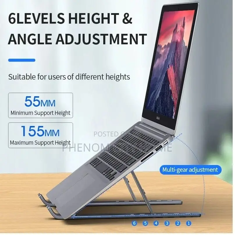 Metallic Adjustable Laptop Stand Available