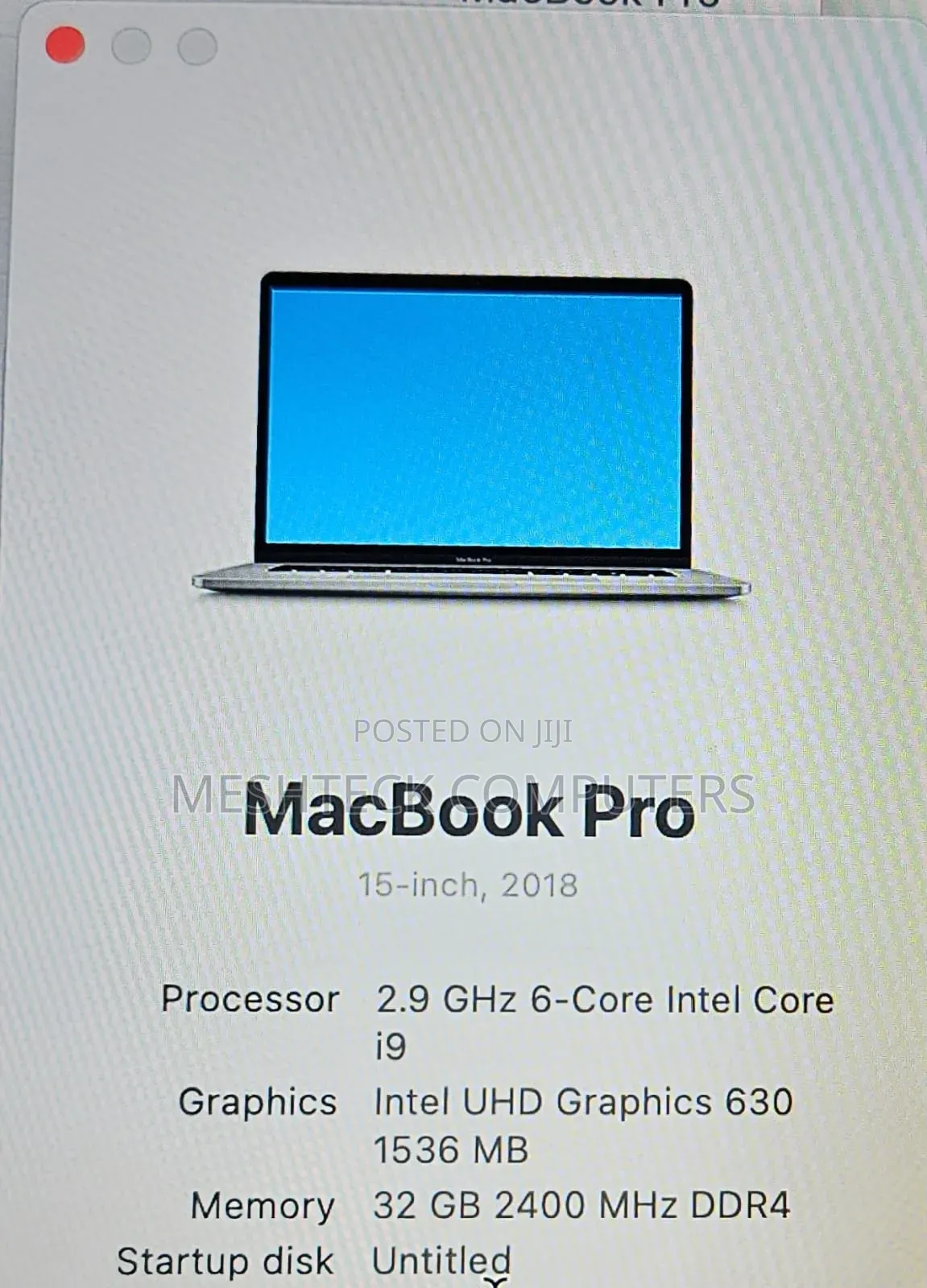 Laptop Apple MacBook Pro 2018 32GB Intel Core I9 SSD 512GB