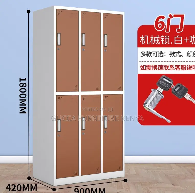 Cabinets: 6-Door Locker File Storage Office Cabinet
