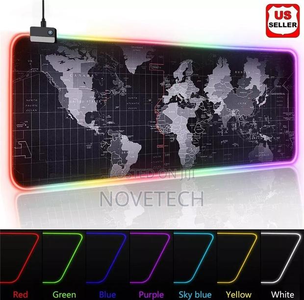 Mousepad RGB Backlit Gamers Mouse Mat Pc WORLD MAP Mousepad - main view