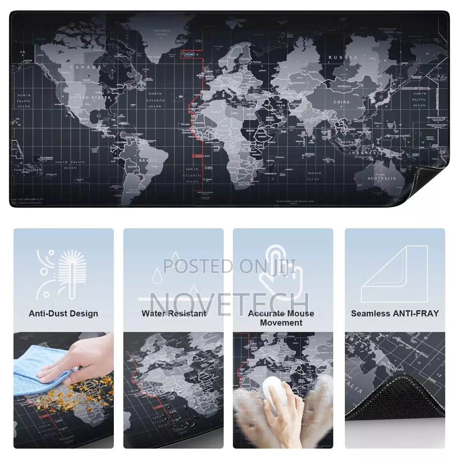 Large Size Computer Keyboard MOUSEPAD Mat WORLD MAP