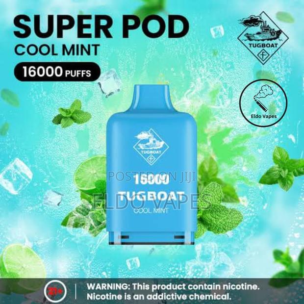 Tugboat Super 16000 Puffs Pods- Cool Mint