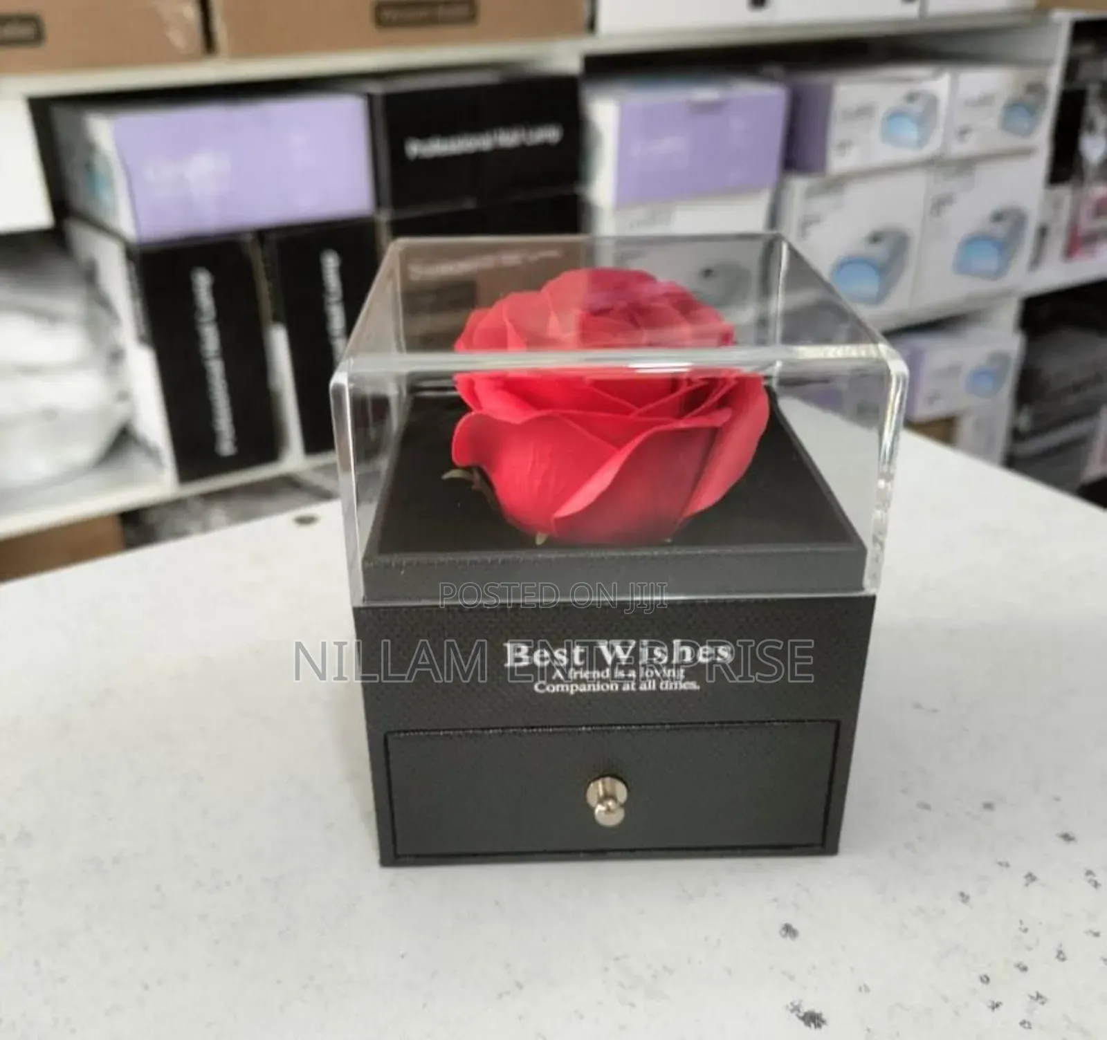 Heart-Shaped Red Rose Necklace With Gift Box*