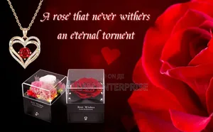 Heart-Shaped Red Rose Necklace With Gift Box*