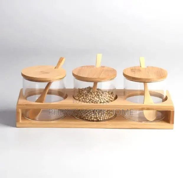 3pcs Canister Set With Bamboo Lid