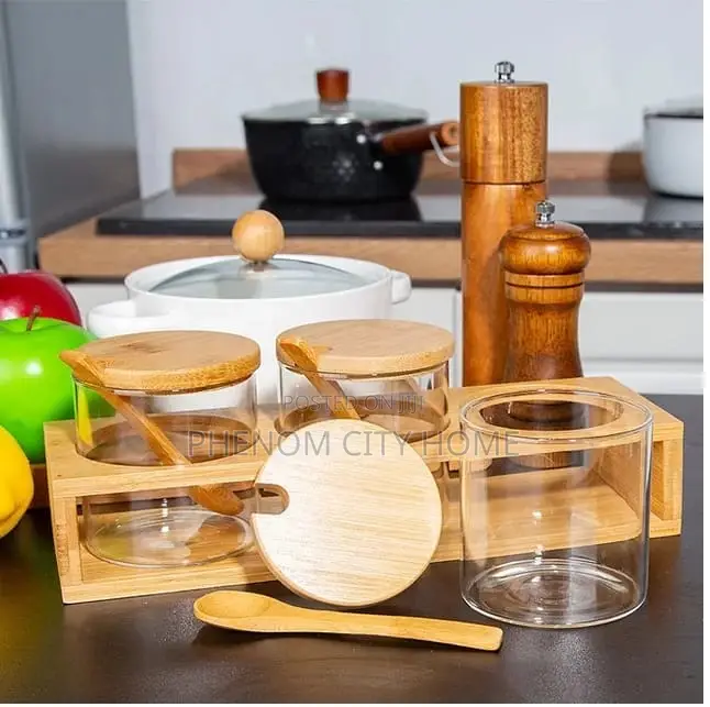 3pcs Canister Set With Bamboo Lid