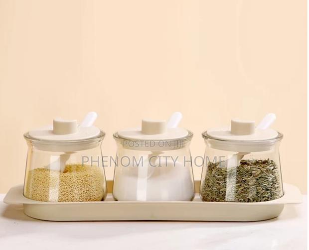 3pcs Glass Canister Seasoning Set