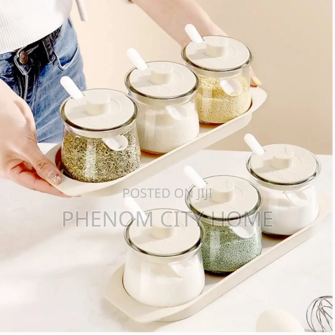 3pcs Glass Canister Seasoning Set