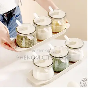 3pcs Glass Canister Seasoning Set
