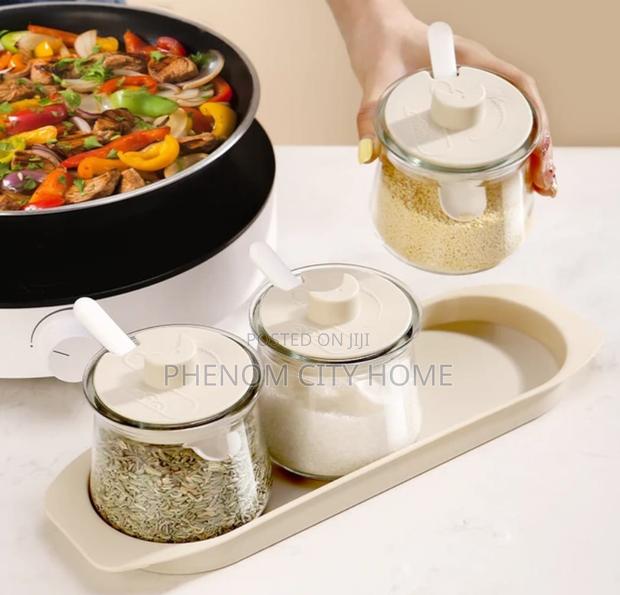 3pcs Glass Canister Seasoning Set - thumbnail 3