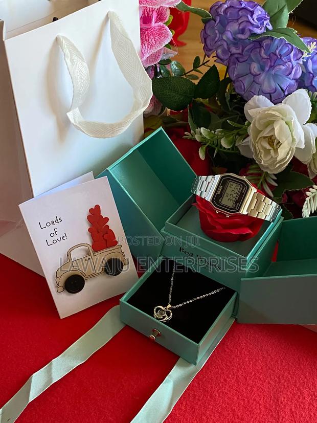 Valentine's Gift for Her With Silver Watch - main view