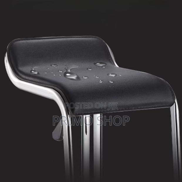 Home Chairs: Modern Dark Gray Leather Seat Barstool - thumbnail 6