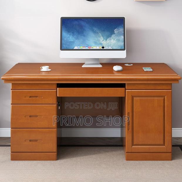 Office Tables: 1400mm Secure Computer Executive Desk - thumbnail 3