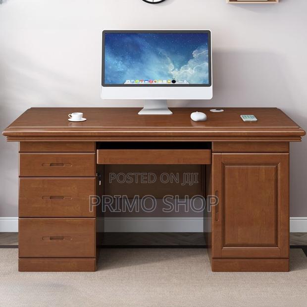 Office Tables: 1400mm Secure Computer Executive Desk - thumbnail 4
