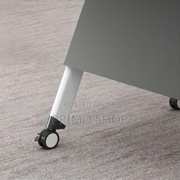 Office Tables:120cm White Modern Foldable Table With Storage - thumbnail 7