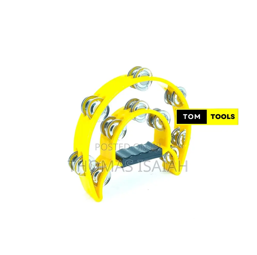 Half Moon Double Row Tambourine With Ergonomic Handle Grip