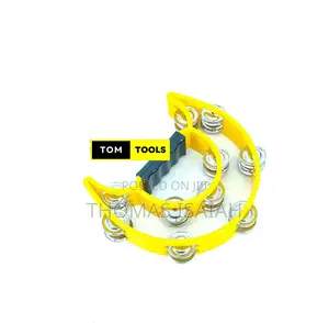 Half Moon Double Row Tambourine With Ergonomic Handle Grip
