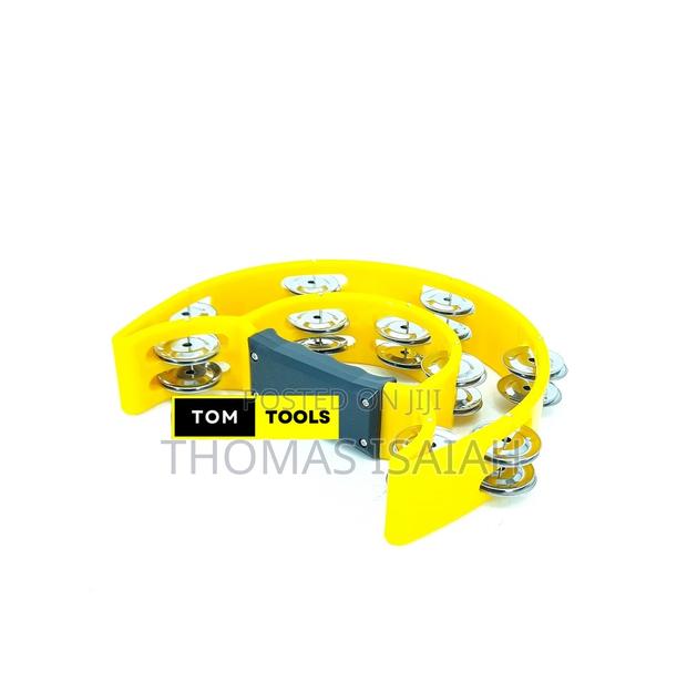 Half Moon Double Row Tambourine With Ergonomic Handle Grip - thumbnail 3