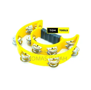 Half Moon Double Row Tambourine With Ergonomic Handle Grip