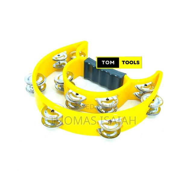 Half Moon Double Row Tambourine With Ergonomic Handle Grip - thumbnail 4