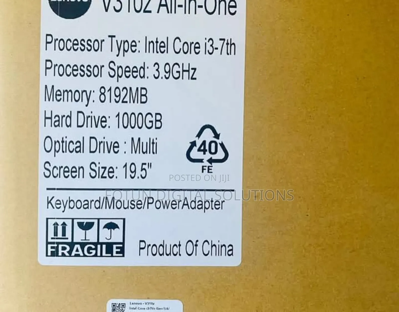 Desktop Computer Lenovo V310z AIO 8GB Intel Core I3 HDD 1T