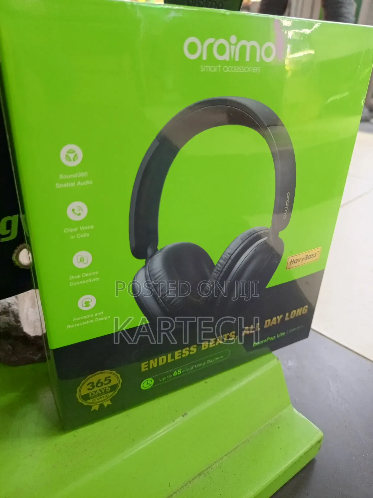 Oraimo Boompop Lite Ohp-317 65hrs Headphone Black