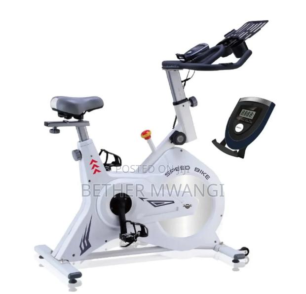 White Studio Power Spin Bike in Kenya - main view