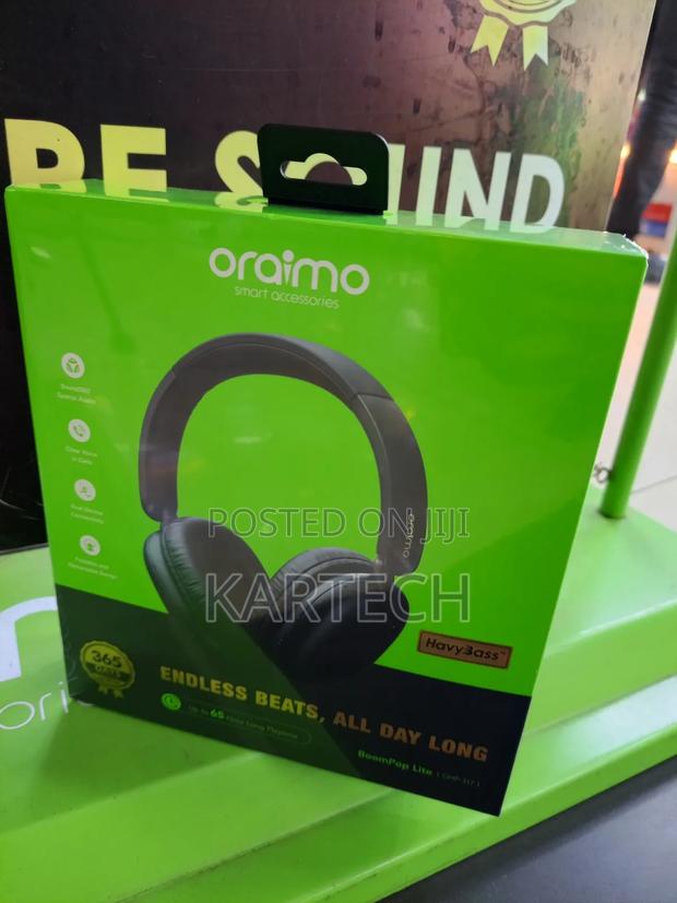 Oraimo Boompop Lite 65hr Long Playtime Headphone Speed Black - main view