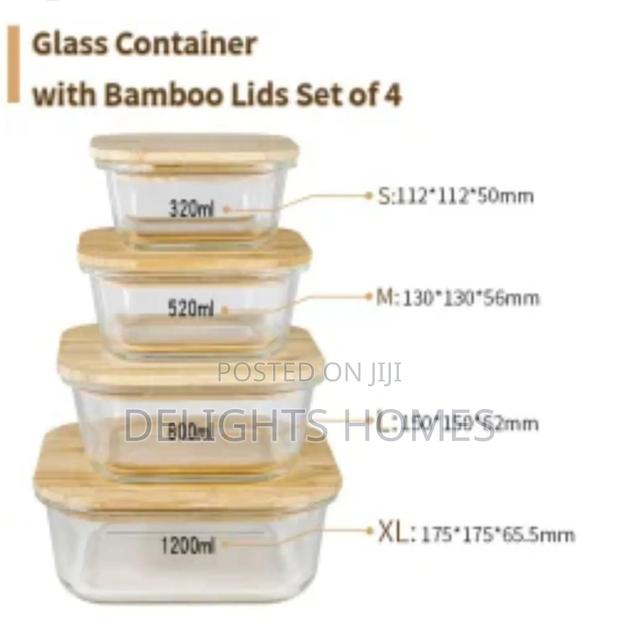4pc Heavy Glass Food Storage Containers(Pa) - thumbnail 2