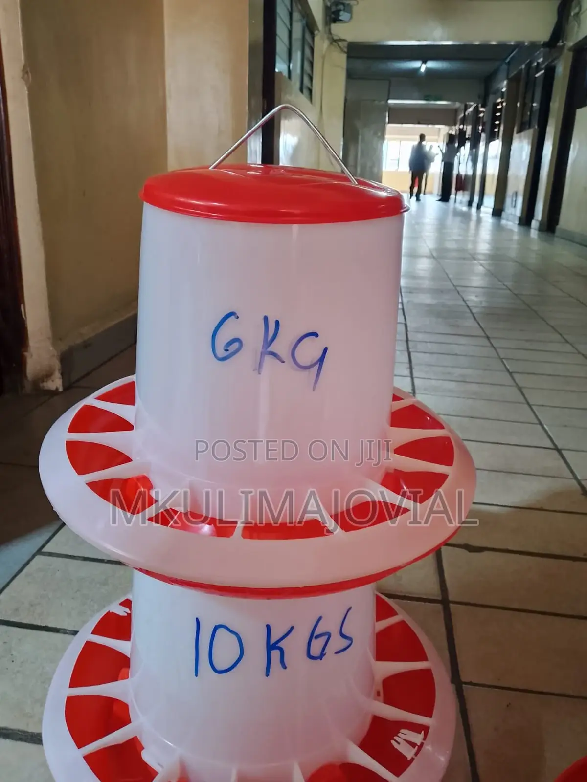 6kgs Red and White Chicken Feeder