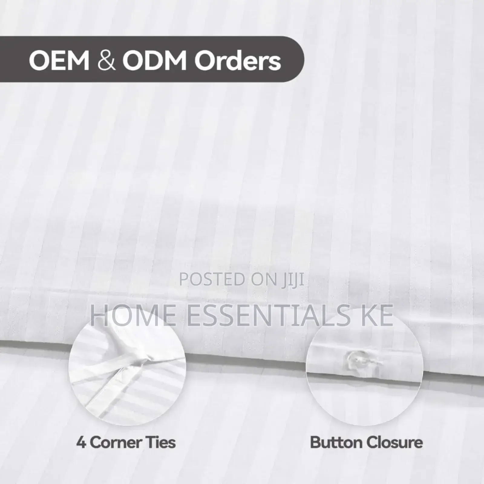 White Striped Duvet Cover
1 Bedsheets 4pillow Cases