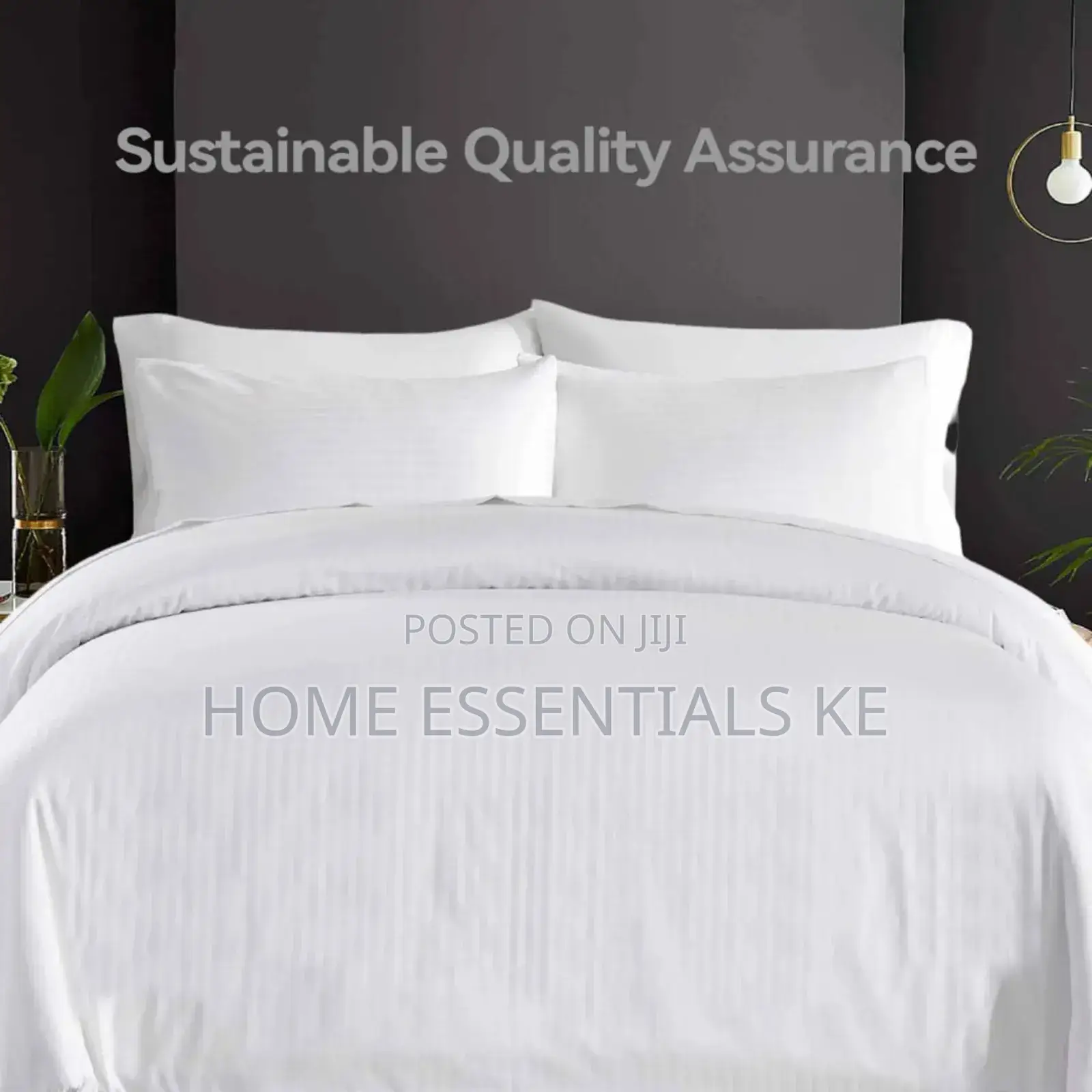 White Striped Duvet Cover
1 Bedsheets 4pillow Cases
