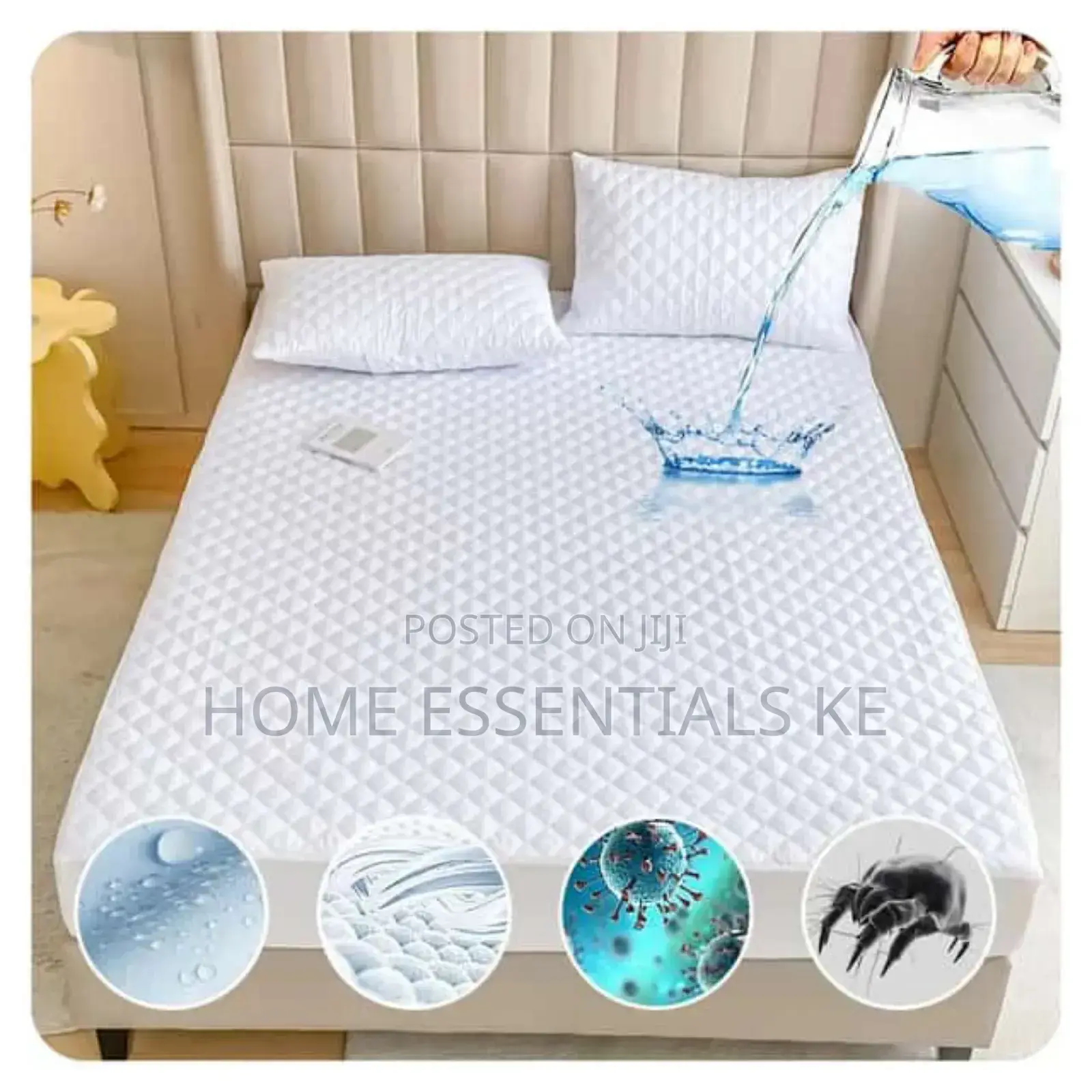 King Size Cotton Quilted Mattress Protector 7 by 8