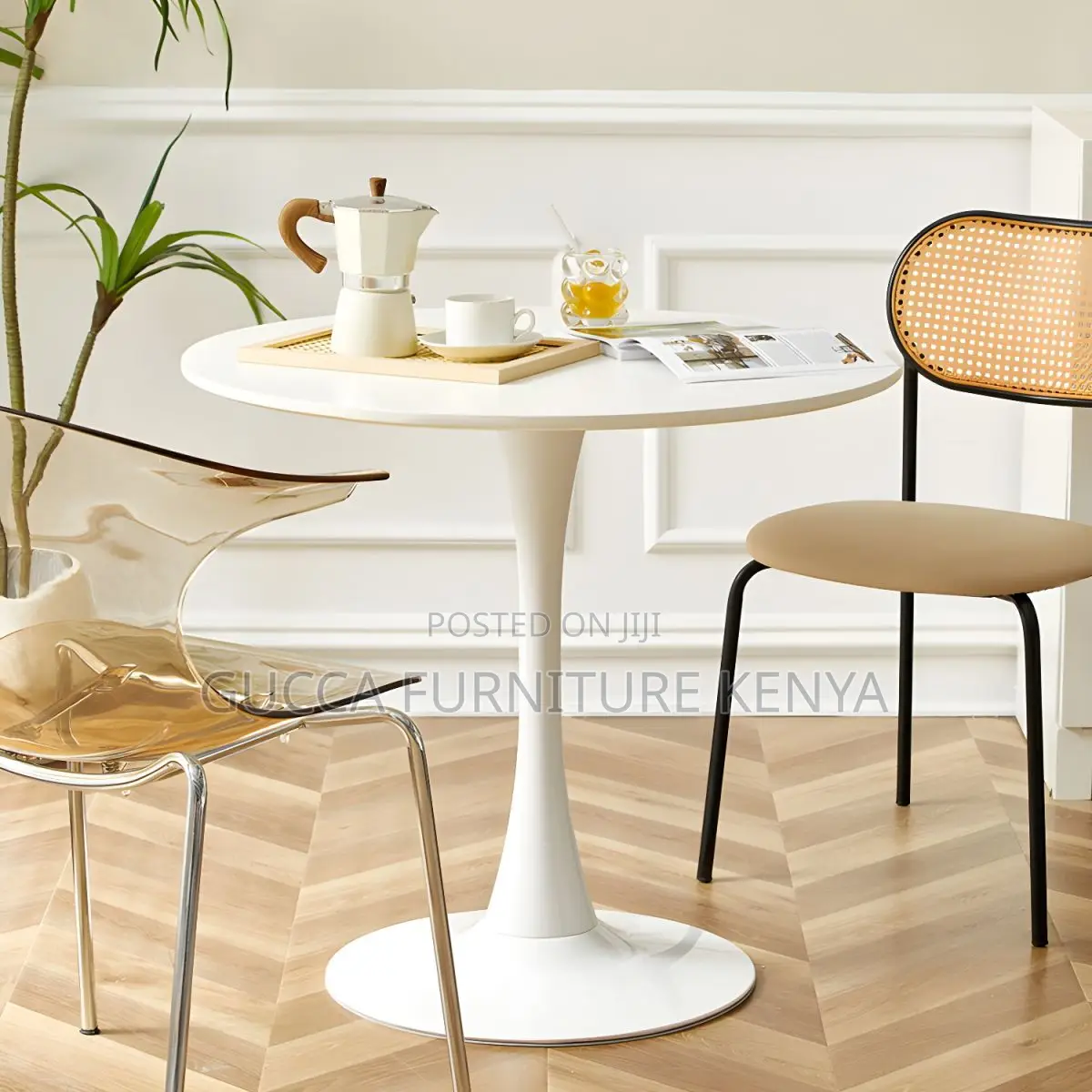 Dining Tables: Round Geometric Table for Dining Room