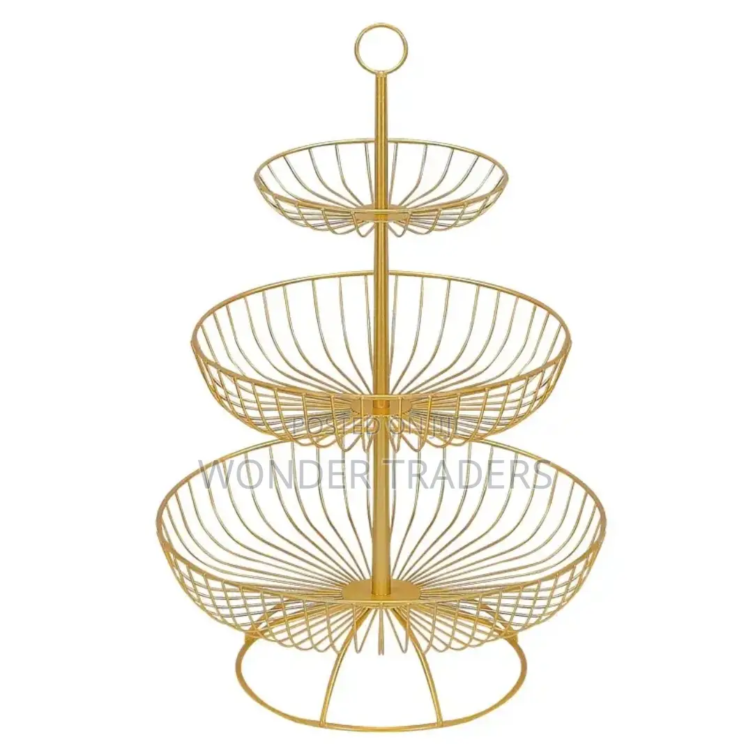 3 Tier Metallic Lovely Fruit Vegetables Stand*