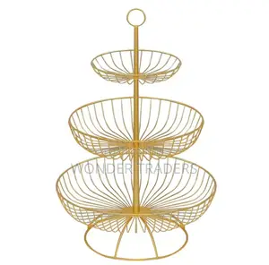 3 Tier Metallic Lovely Fruit Vegetables Stand*